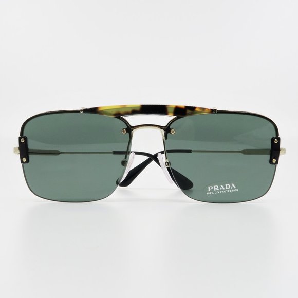 Prada SPR 56S 09R-254 Men's Rectangular Black/Gold - Picture 2 of 5